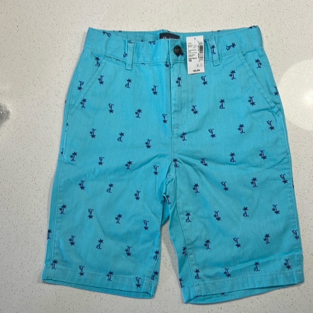 Boys blue palm tree shorts
